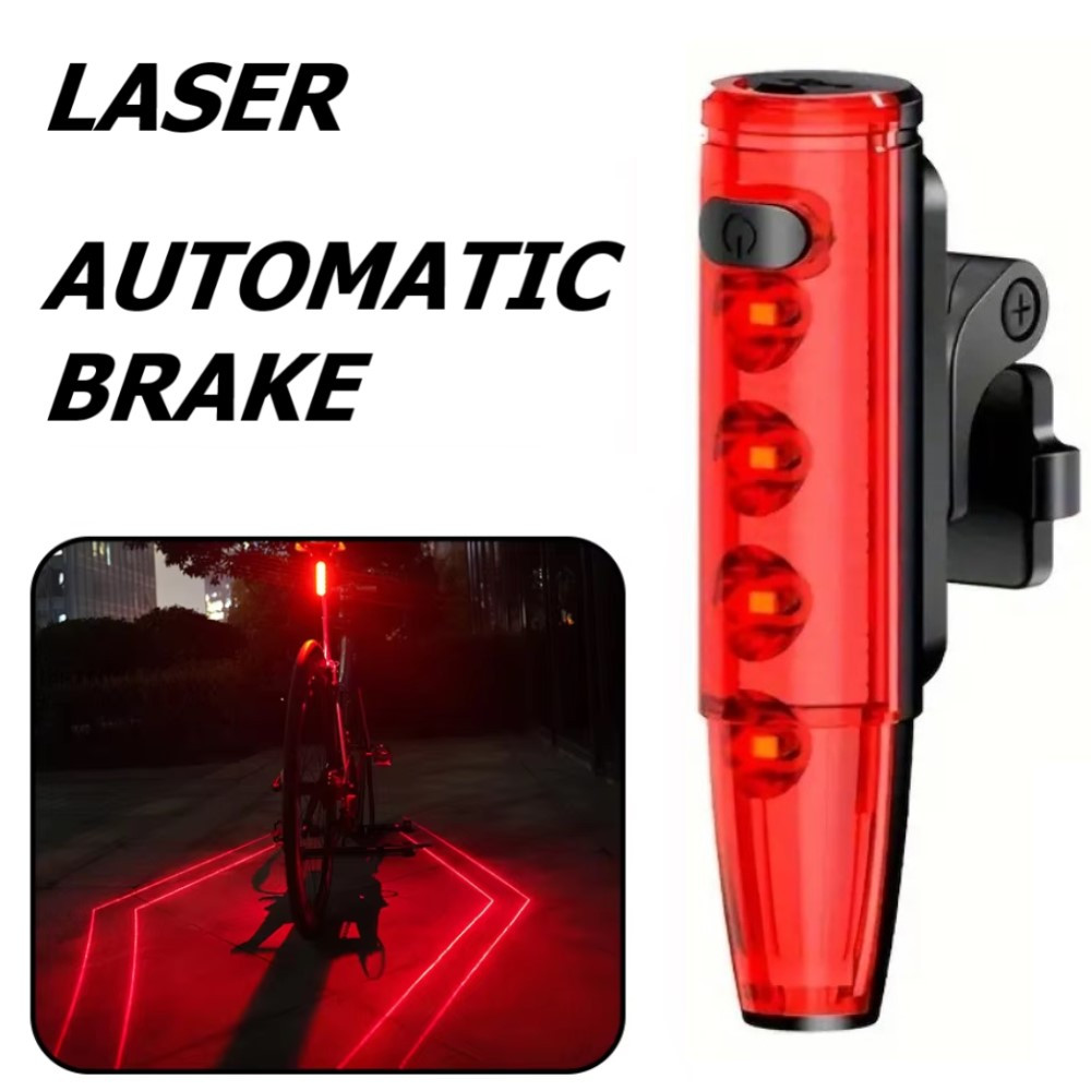 Велоліхтар LEADBIKE LD77-LS-4LED з лазерною розміткою, waterproof, Li-Ion акумулятор, ЗУ Type-C, фото 1