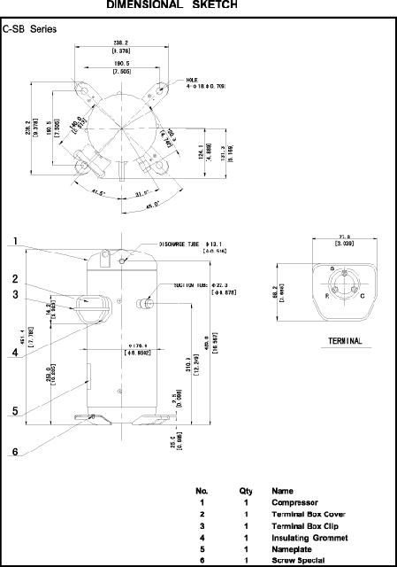 КОМПРЕССОР PANASONIC/SANYO C-SBN 303 H8A (39600BTU) 11.6 m/h R-407 R-404 R-134 - фото 2 - id-p462265714