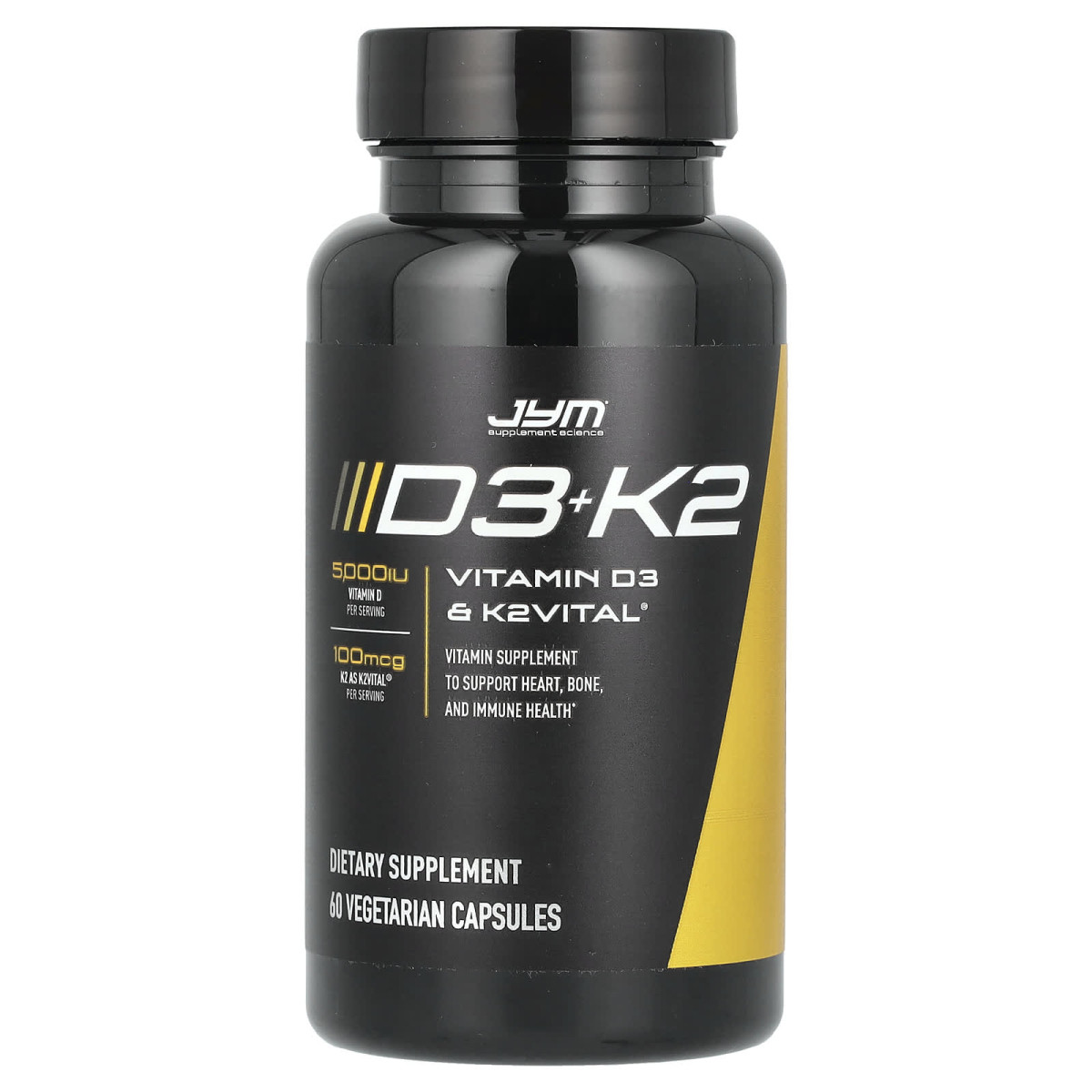 JYM Supplement Science, D3+K2, 60 вегетаріанських капсул