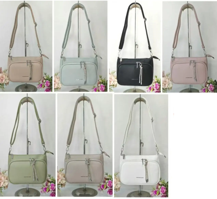 Сумка жіноча крос-боді 23*17 см на блискавці з кишенею зі штучної шкіри у різних кольорах Zhenya, фото 1