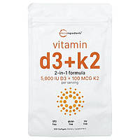 Micro Ingredients, вітамін D3 і вітамін K2, 300 капсул