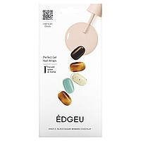 Edgeu, Perfect Gel Nail Wraps, ENA 212, чорний цукор і шоколад, набір із 19 предметів