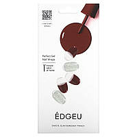 Edgeu, Perfect Gel Nail Wraps, ENA 518 Glam Burgundy French, 19 Piece Set