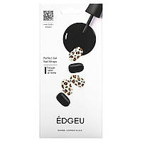 Edgeu, Perfect Gel Nail Wraps, ENA 906 Leopard Black, 19 Piece Set