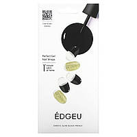 Edgeu, Perfect Gel Nail Wraps, ENA 914 Glam Black French, 19 Piece Set