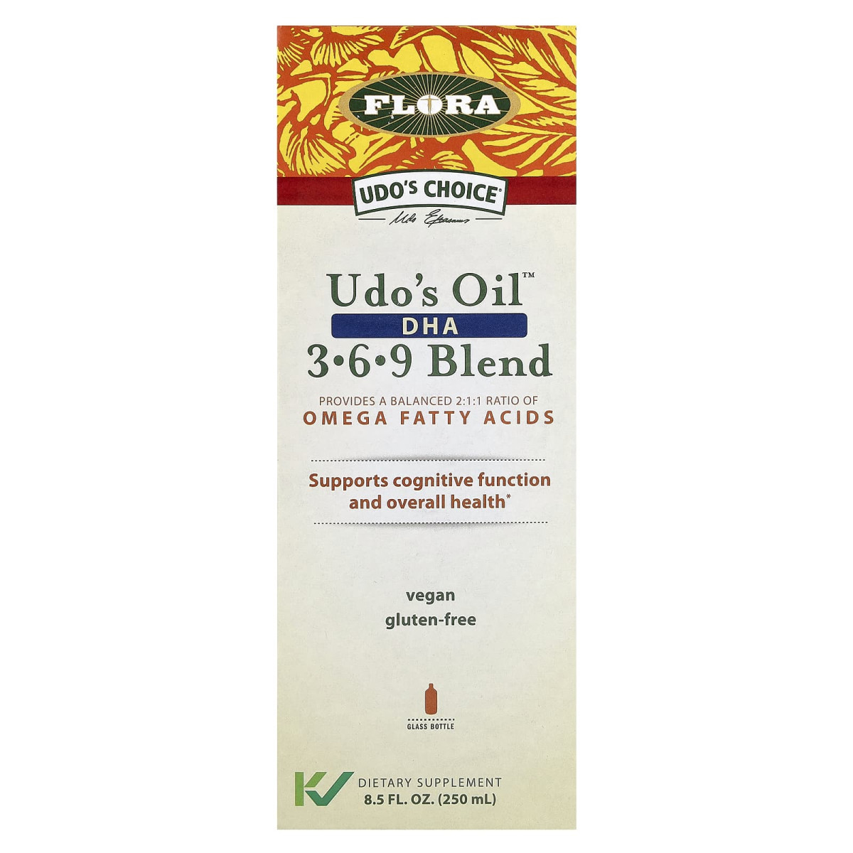Flora, Udo's Choice, Udo's Oil, суміш ДГК 3-6-9, 250 мл (8,5 рідк. унції)