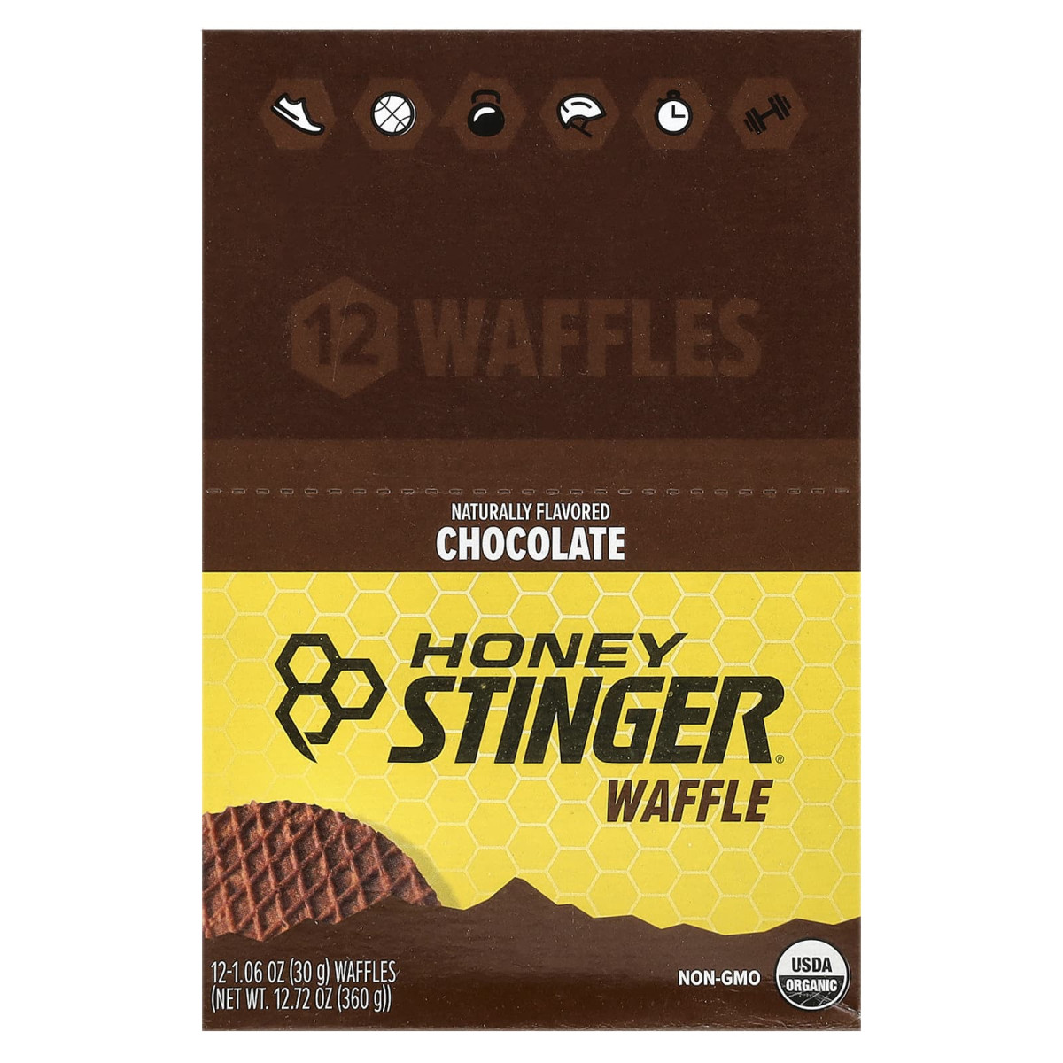 Honey Stinger, Energy Waffle, шоколадні вафлі, 12 шт. в упаковці по 30 г (1,06 унції)