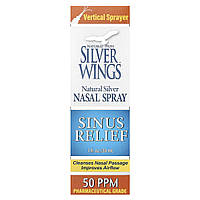 Natural Path Silver Wings, Назальний спрей із натуральним сріблом, засіб для полегшення носових пазух, 50 част./млн, 30 мл (1