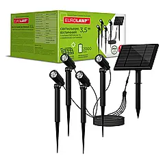 LED світильник садово-парковий Eurolamp 3.5W 6500K з акумулятором та сонячною батареєю LED-3,5W/6500K-4(S)
