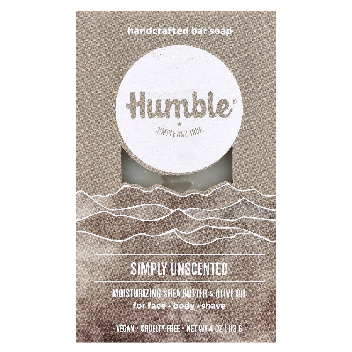 Humble Brands, кускове мило ручної роботи, без ароматизаторів, 113 г (4 унції)
