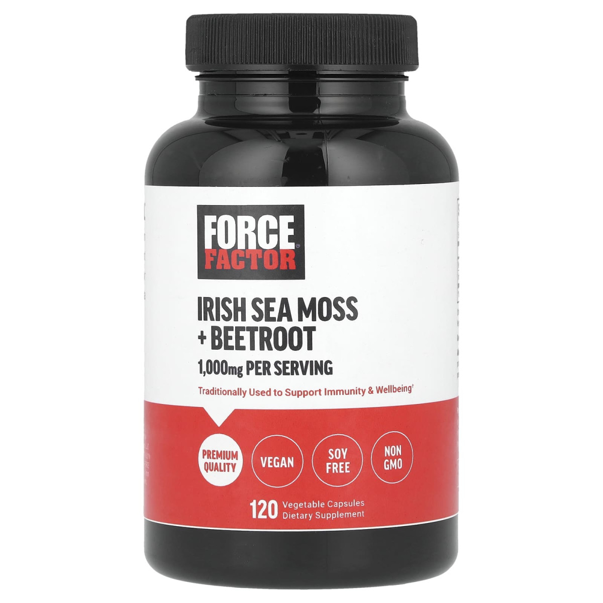 Force Factor, ірландський морський мох і буряк, 120 рослинних капсул