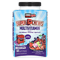 Force Factor, Super Chews, мультивітаміни для дітей, зі смаком вишня, полуниця, кавун і виноград, 60 м’яких жувальних таблеток