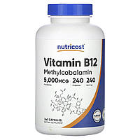Nutricost, вітамін B12, 5000 мкг, 240 капсул