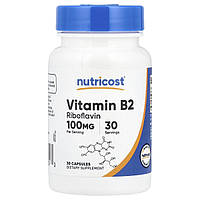 Nutricost, вітамін B2, 100 мг, 30 капсул
