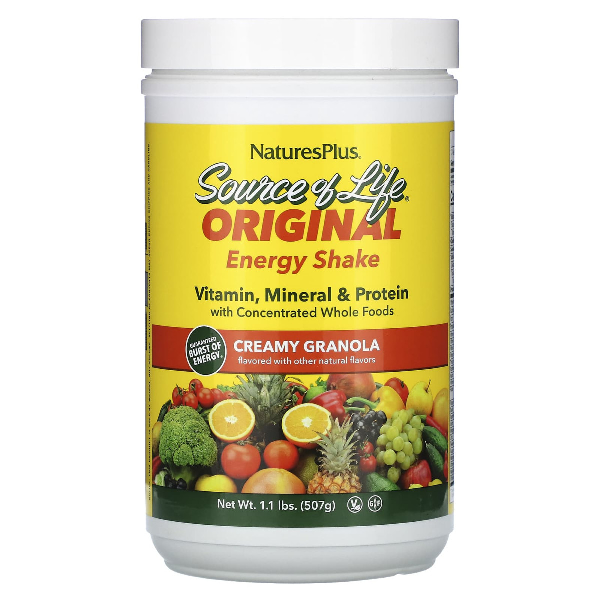 NaturesPlus, Source of Life, оригінальний енергетичний коктейль, кремова гранола, 507 г (1,1 фунта)