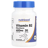 Nutricost, вітамін B2, 400 мг, 30 капсул
