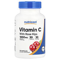 Nutricost, вітамін C із шипшиною, 30 капсул