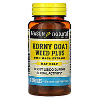 Mason Natural, Horny Goat Weed Plus, з екстрактом маки, 60 капсул