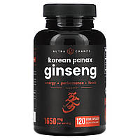 NutraChamps, корейський женьшень, 1650 мг, 120 веганських капсул (825 мг у капсулі)