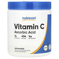 Nutricost, вітамін C, без смакових добавок, 454 г (16,2 унції)