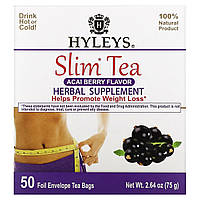 Hyleys Tea, Slim Tea, ягоди асаї, 50 чайних пакетиків у фользі, 75 г (2,64 унції)