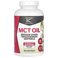 KetoLogic, MCT, олія, 3000 мг, 180 капсул (1000 мг в 1 капсулі)