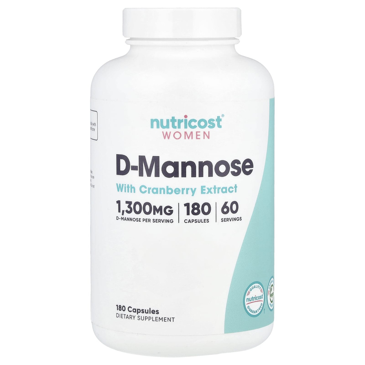 Nutricost, D-маноза з екстрактом журавлини для жінок, 180 капсул