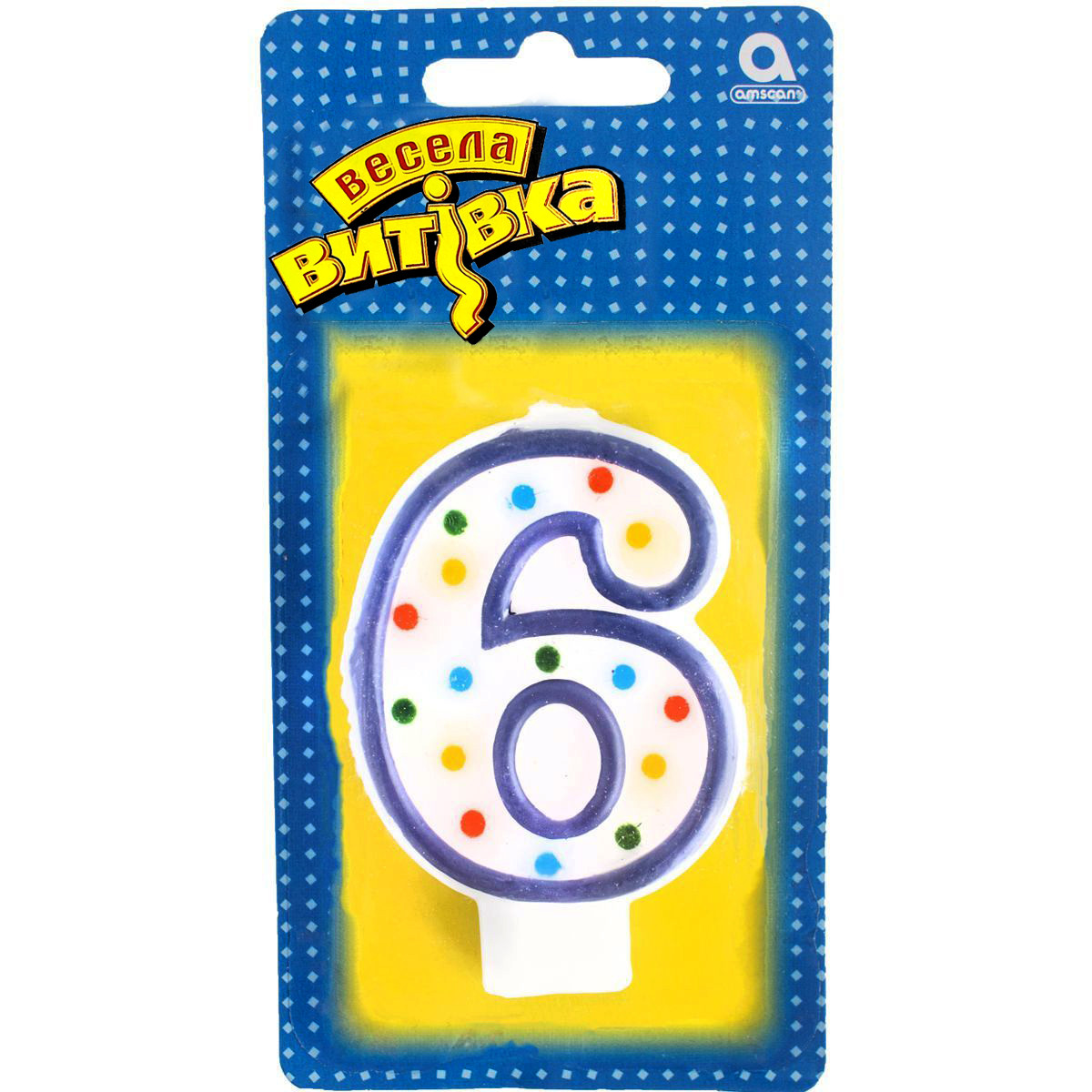 Свічка в торт цифра "6"