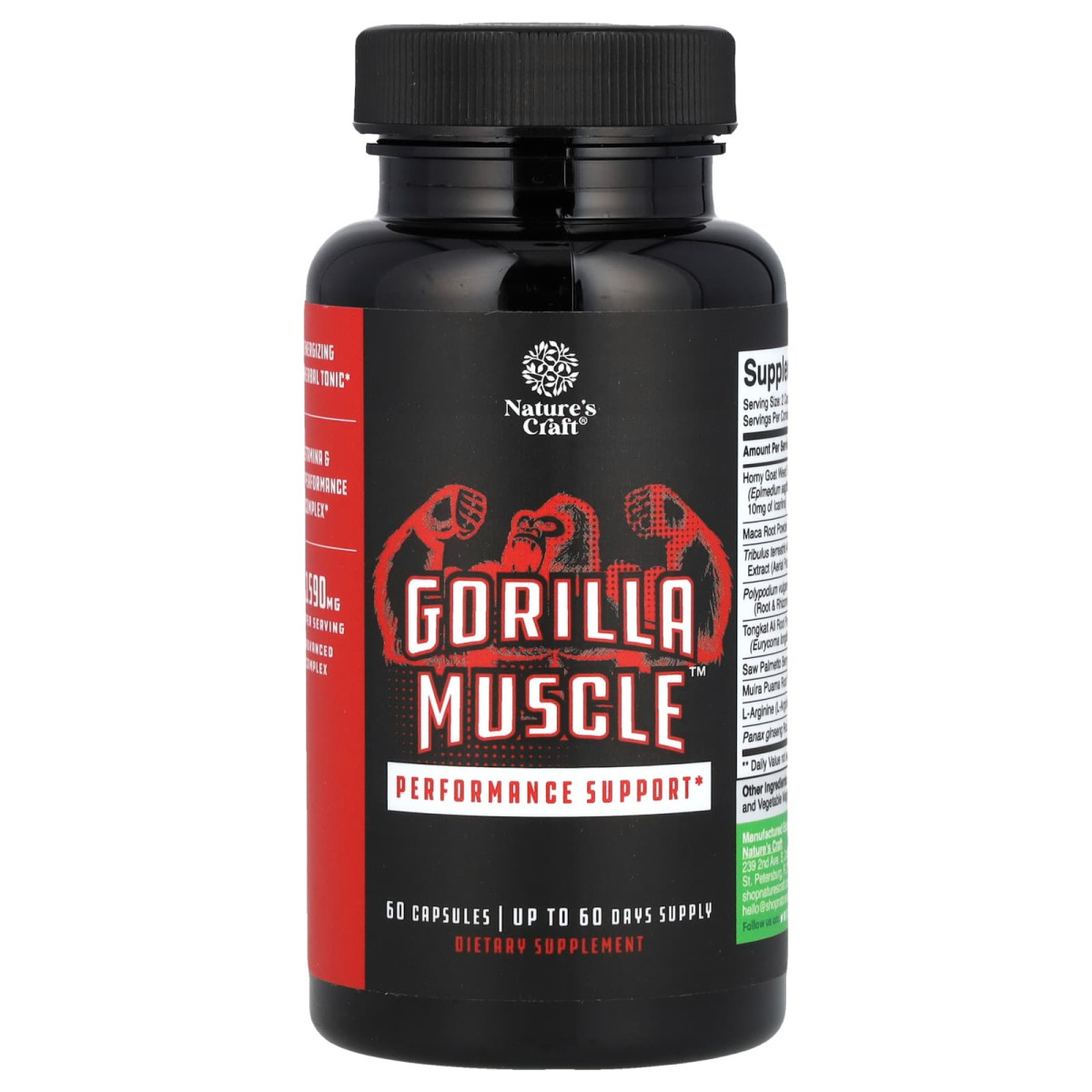 Nature's Craft, Gorilla Muscle™, підтримка працездатності, 60 капсул