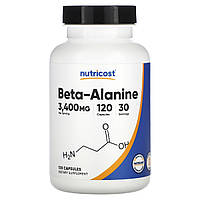 Nutricost, бета-аланін, 3400 мг, 120 капсул (850 мг у капсулі)