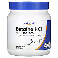 Nutricost, бетаїну гідрохлорид, без смакових добавок, 507 г (18,1 унції)