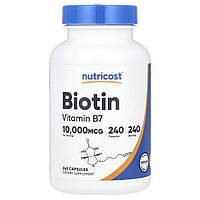 Nutricost, біотин, 10 000 мкг, 240 капсул