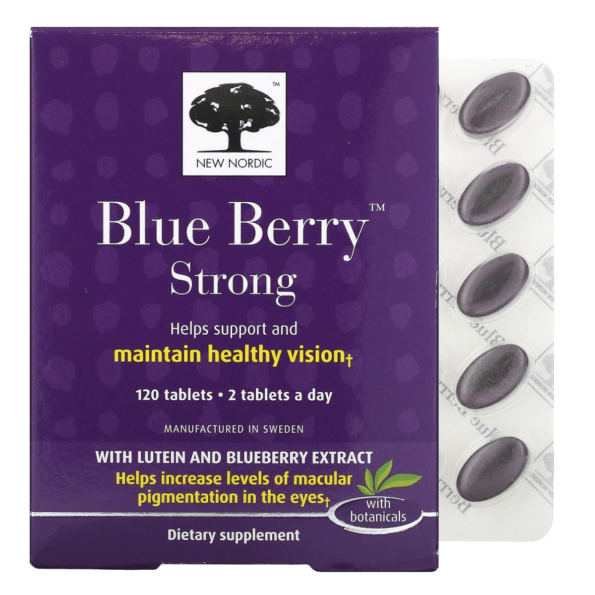 New Nordic, Blue Berry™ Strong, 120 таблеток