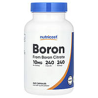 Nutricost, бор, 10 мг, 240 капсул