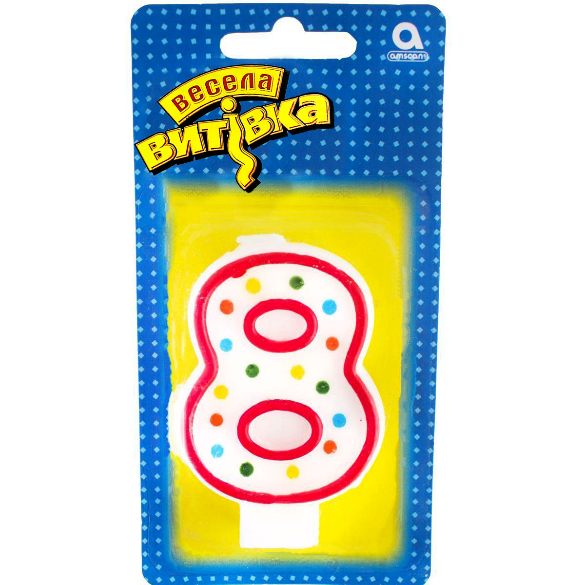 Свічка в торт цифра "8"