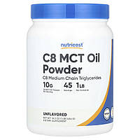 Nutricost, C8 MCT, олія в порошку, без ароматизаторів, 454 г (16,2 унції)