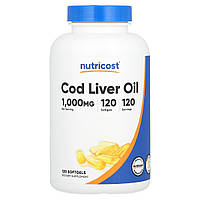 Nutricost, жир печінки тріски, 1000 мг, 120 капсул