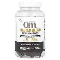 Om Mushrooms, Master Blend, жувальні таблетки з грибами, ягідна суміш, 56 веганських жувальних таблеток