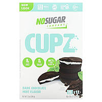 No Sugar Company, Cupz, чорний шоколад із м’ятою, 12 чашок Cupz по 17 г (0,6 унції).