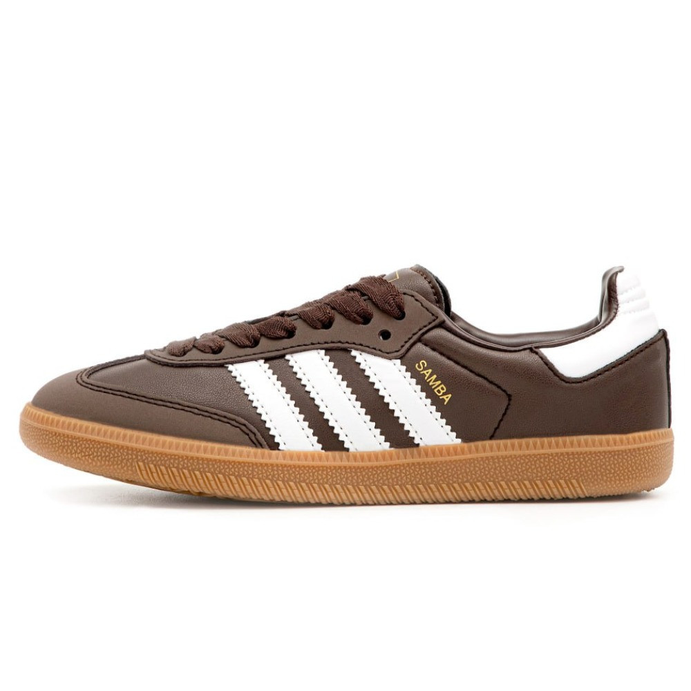 Жіночі кросівки Adidas Samba OG Earth Strata Gum IE6522 Brown White, коричневі шкіряні адідас самба