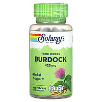 Solaray, True Herbs, лопух, 425 мг, 100 капсул VegCap