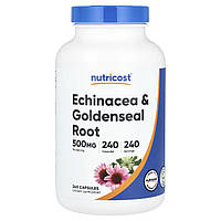 Nutricost, ехінацея та корінь золотушника, 500 мг, 240 капсул