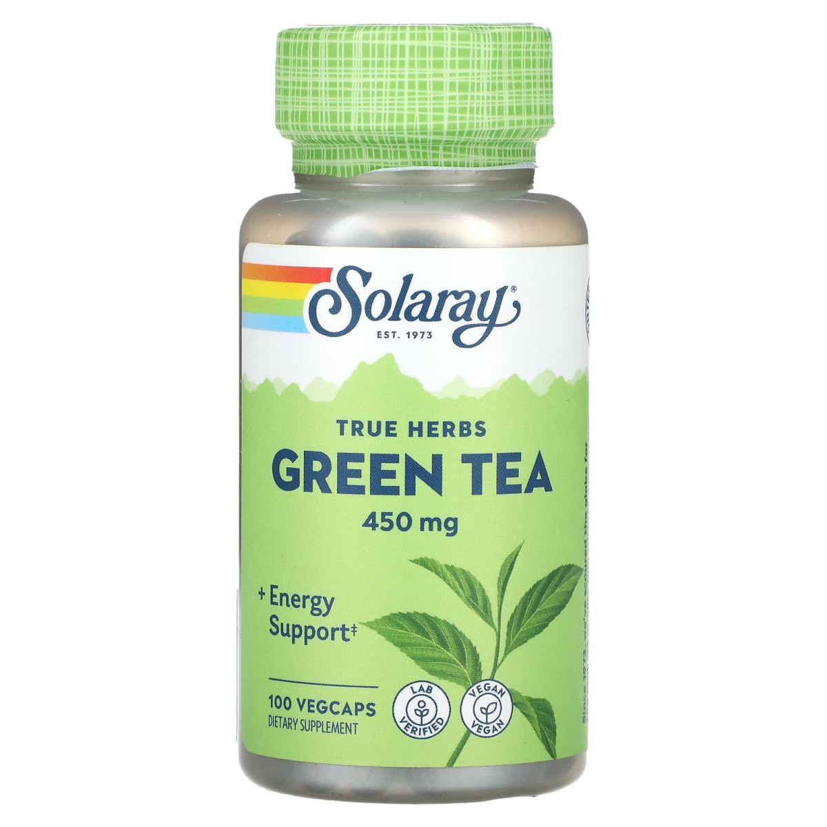 Solaray, True Herbs, зелений чай, 450 мг, 100 капсул VegCap