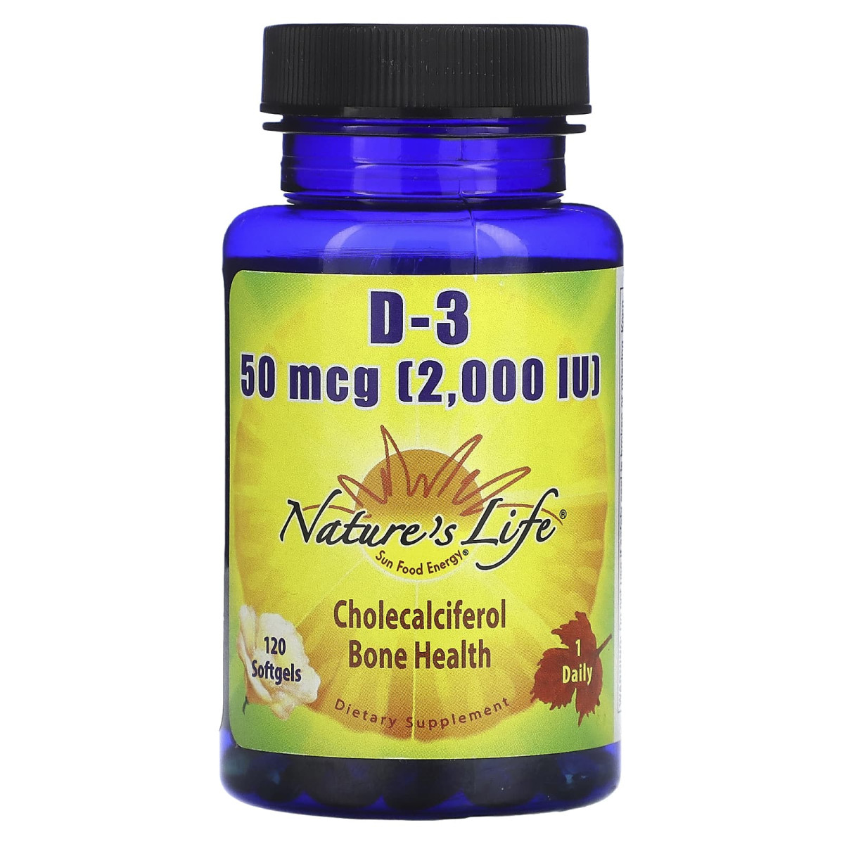 Nature's Life, D-3, 50 мкг, 120 капсул