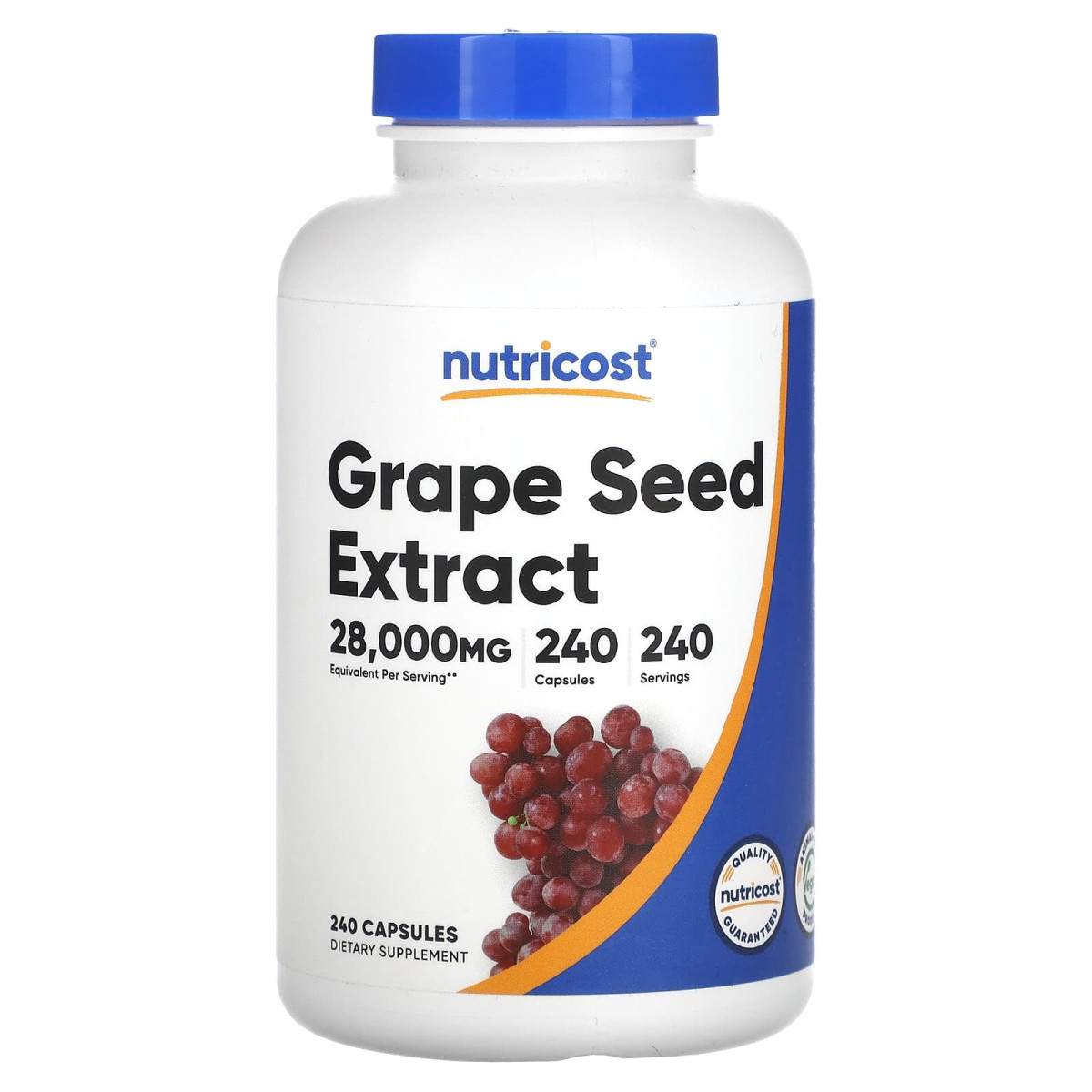 Nutricost, екстракт кісточок винограду, 28 000 мг, 240 капсул