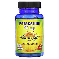Nature's Life, калій, 99 мг, 100 вегетаріанських капсул