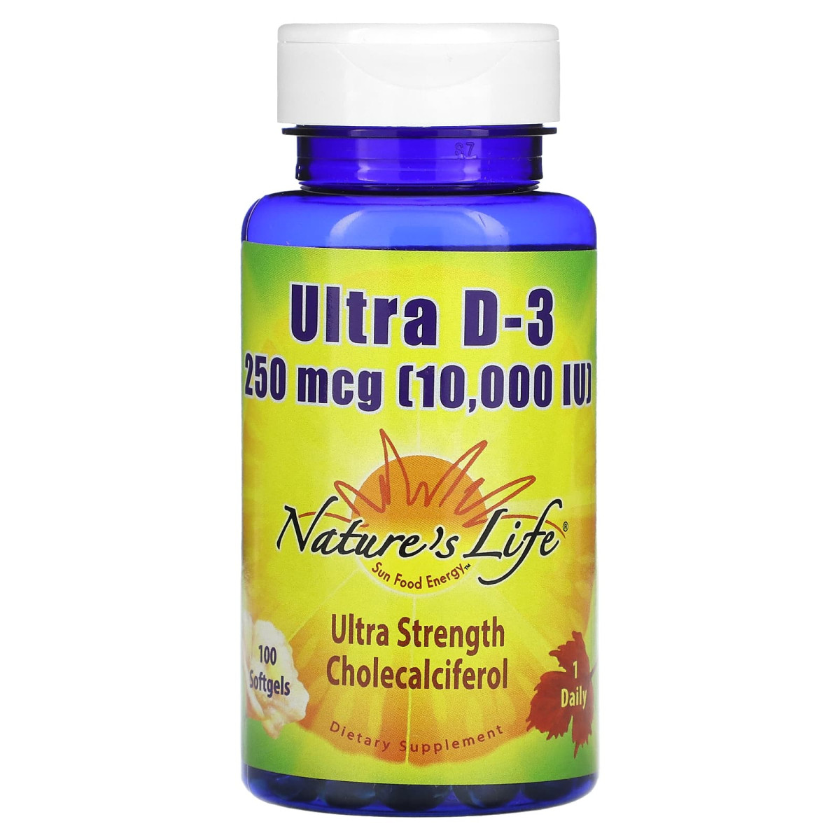 Nature's Life, UltraD3, 250 мкг (10 000 МО), 100 капсул