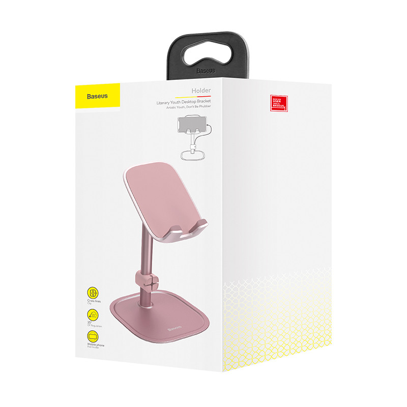 Тримач для телефонів і планшетів Baseus literary youth desktop bracket rose-gold (SUWY-0R)