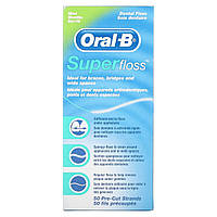 Oral-B, Super Floss, мята, 50 предварительно нарезанных нитей