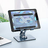 Тримач HOCO might metal rotating tablet desktop holder PH52 |7-12.9"| (6931474788979) grey, фото 4